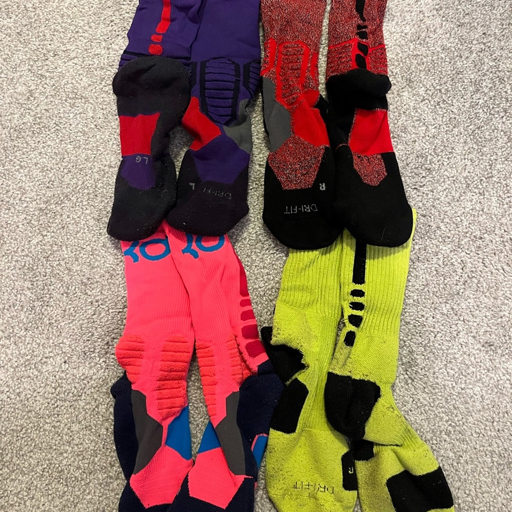 NIKE ELITE SOCKS. All very gently worn. Hyper Elite, Kevin Durant, 4 for 1!